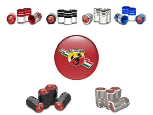 Fiat Abarth Tire Valve Caps for Bicycle Racing Style